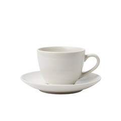 Obraz premium White Ceramic Cup and Saucer, Tableware, Isolated on Transparent Background 