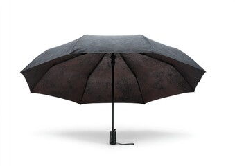 Dark umbrella, open, against white background