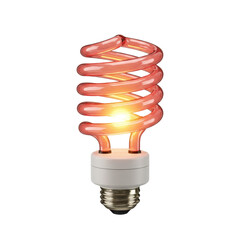 A glowing spiral light bulb illuminating a dark background, showcasing modern lighting design