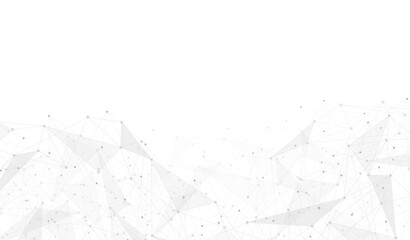 Geometric connected background. Connecting dots and lines. Global network connection. Banner template for technology.