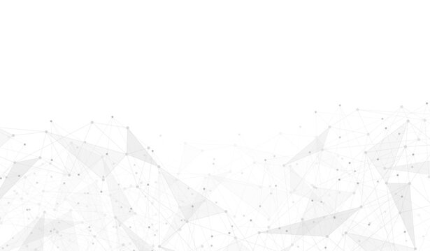 Geometric connected background. Connecting dots and lines. Global network connection. Banner template for technology.