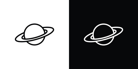 Saturn planet icon graphic, editable stroke. Suitable for website design, logo, app, template, and ui ux. © iconic