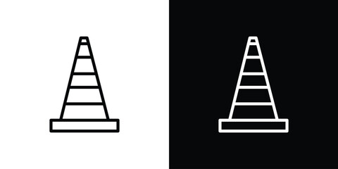Safety cone icon graphic, editable stroke. Suitable for website design, logo, app, template, and ui ux.