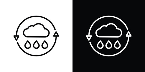 Rainwater harvesting icon graphic, editable stroke. Suitable for website design, logo, app, template, and ui ux.
