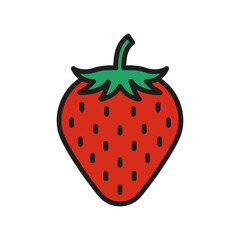 Simple Strawberry Icons, Simple Icons Representing Fruits