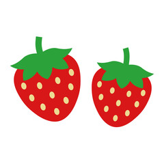 Simple Strawberry Icons, Simple Icons Representing Fruits