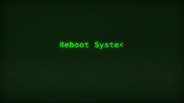 Reboot System Process Old Computer Screen