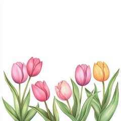 Fototapeta premium Beautiful Collection of Colorful Tulips for Spring Display