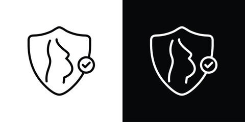 Pregnancy insurance icon graphic, editable stroke. Suitable for website design, logo, app, template, and ui ux.