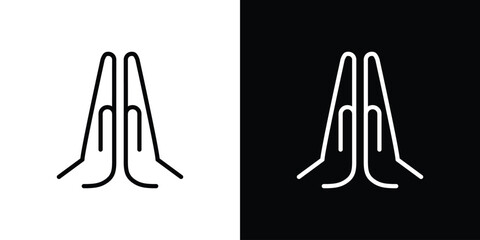 Pray icon graphic, editable stroke. Suitable for website design, logo, app, template, and ui ux.