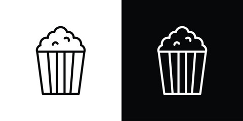 Popcorn icon graphic, editable stroke. Suitable for website design, logo, app, template, and ui ux.