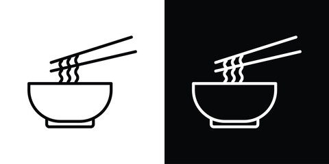 Noodles icon graphic, editable stroke. Suitable for website design, logo, app, template, and ui ux.