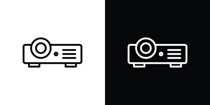 Multimedia projector icon graphic, editable stroke. Suitable for website design, logo, app, template, and ui ux.