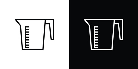 Measuring cup icon graphic, editable stroke. Suitable for website design, logo, app, template, and ui ux.