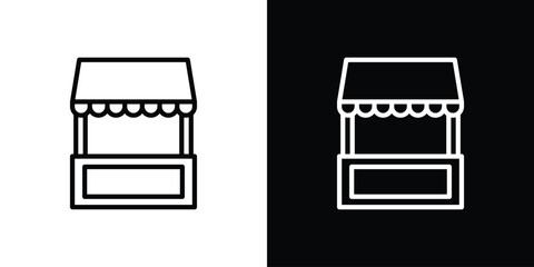 Local stall icon graphic, editable stroke. Suitable for website design, logo, app, template, and ui ux.