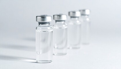 Sterile Glass Vials in Row, Medical Product Concept