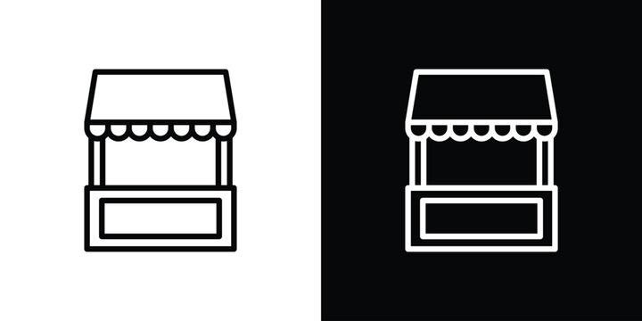 Local stall icon graphic, editable stroke. Suitable for website design, logo, app, template, and ui ux.