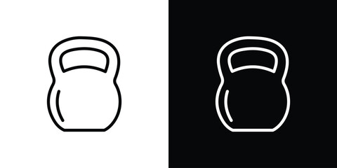 Kettlebell icon graphic, editable stroke. Suitable for website design, logo, app, template, and ui ux.