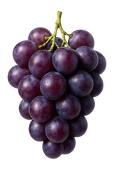 Fototapeta premium A cluster of fresh, ripe red grapes with green stems, showcasing a vibrant and natural appearance on transparent background.