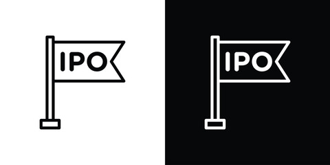 IPO icon graphic, editable stroke. Suitable for website design, logo, app, template, and ui ux.