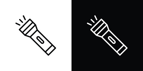 Flashlight icon graphic, editable stroke. Suitable for website design, logo, app, template, and ui ux.
