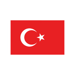 Obraz premium The national flag of Turkey, featuring a white crescent moon and star on a red background.