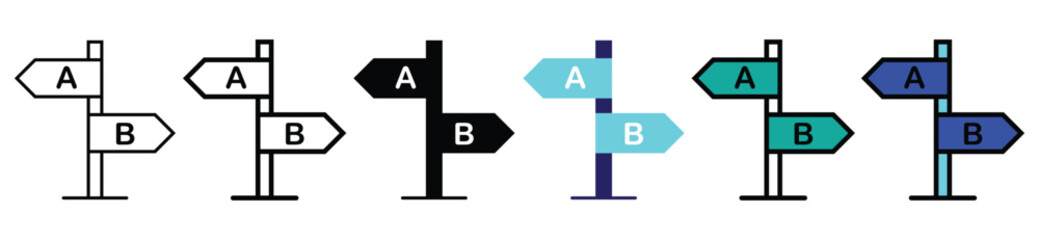 Direction Sign Vector – Travel Destination and Choice of Path