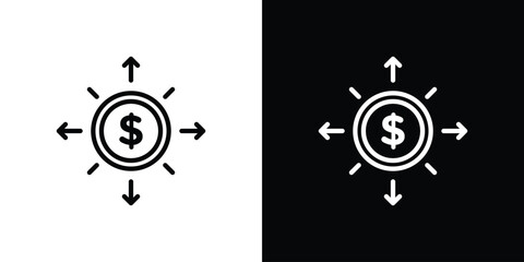 Diversify icon graphic, editable stroke. Suitable for website design, logo, app, template, and ui ux.