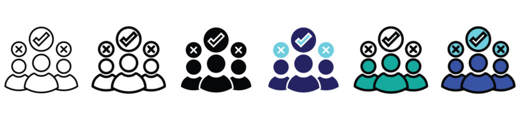 Team Selection and Recruitment Icon – Candidate Evaluation Vector Illustration