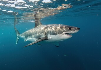 Fototapeta premium Great White Shark Underwater