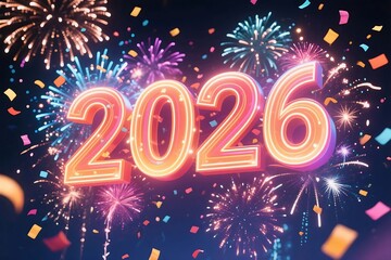 Golden fireworks celebration for new year party night illustration