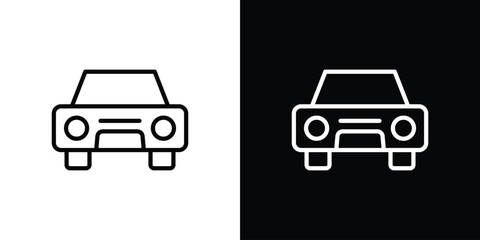 Car front view icon graphic, editable stroke. Suitable for website design, logo, app, template, and ui ux.