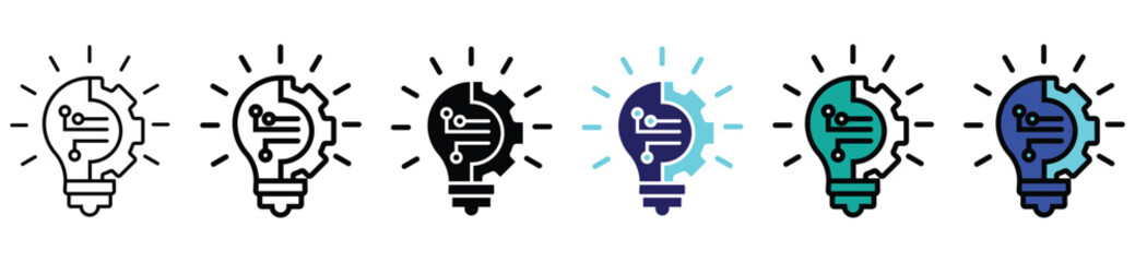 Idea lamp icon collection. innovation icon set. stock vector. 