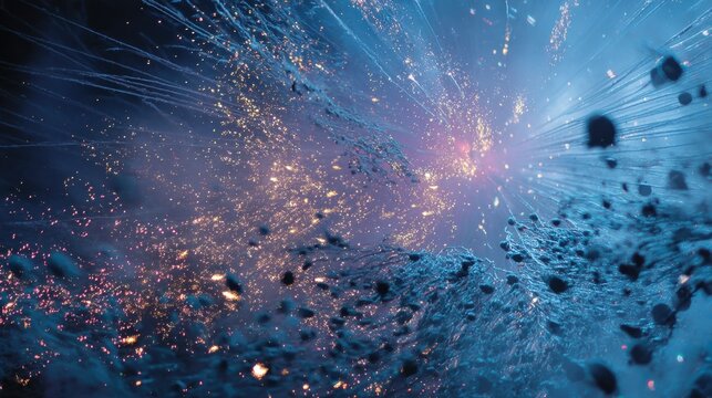 Futuristic glowing sparks with blue light effect