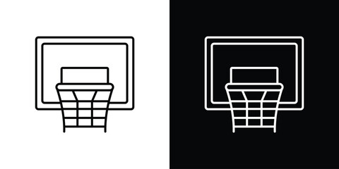 Basketball hoop icon graphic, editable stroke. Suitable for website design, logo, app, template, and ui ux.