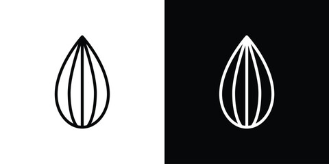 Fototapeta premium Almond icon graphic, editable stroke. Suitable for website design, logo, app, template, and ui ux.