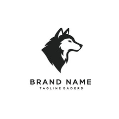 Elegant Wolf Head Logo Design Black and White Illustration Vector for Modern Business Branding and Company Identity