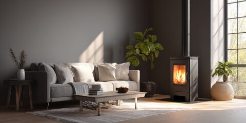 Cozy living room with a modern fireplace (1)