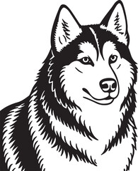 Isolated purebred Siberian Husky puppy with a cute tongue sitting on a white background