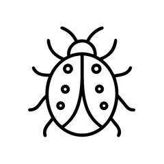 Obraz premium Simple outline illustration of a ladybug isolated on white background