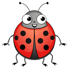 Obraz premium Cute cartoon ladybug isolated on white background
