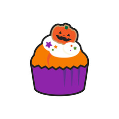 ハロウィンのカップケーキ/マフィンのベクターイラスト