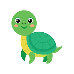 Fototapeta premium happy turtle cartoon doodle style on white