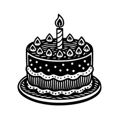 simple birthday cake vector art