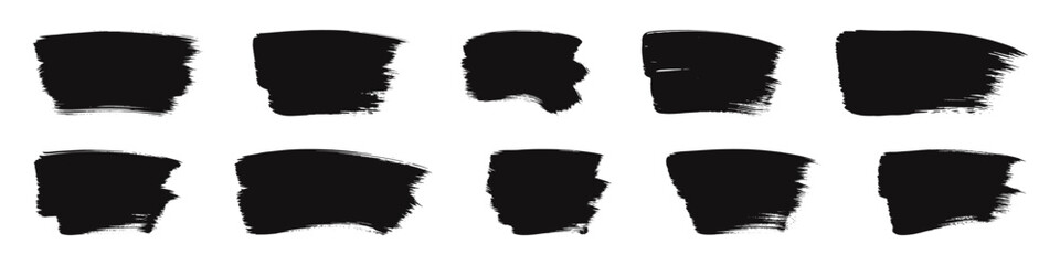 Grunge brush strokes set with paint brush grunge texture. Paintbrush strokes collection.