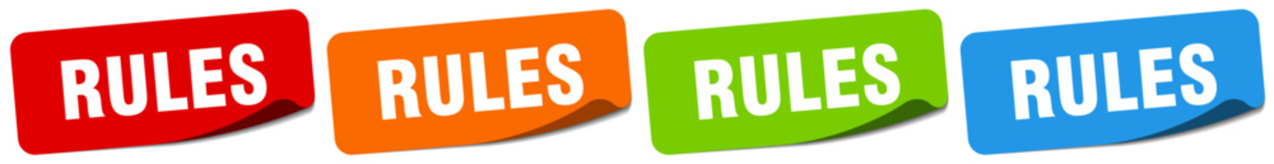 rules sticker. rules sticker set on white background