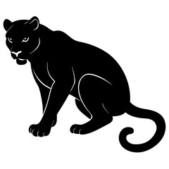 Obraz premium Panther Crouching Silhouette Vector