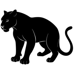 Obraz premium Panther Crouching Silhouette Vector