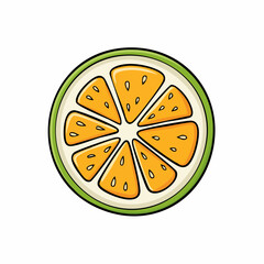 Cartoon Orange Slice Illustration: A Colorful and Refreshing Citrus Design