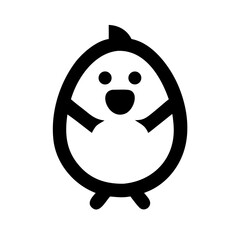 Obraz premium Cute cartoon chick hatching from an egg, isolated on white background